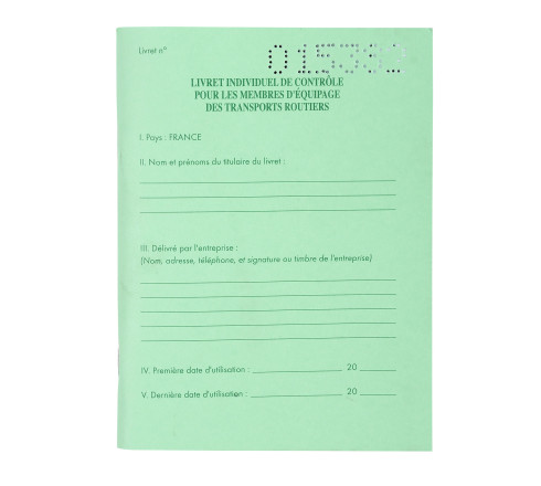 Livret individuel contrôle transport