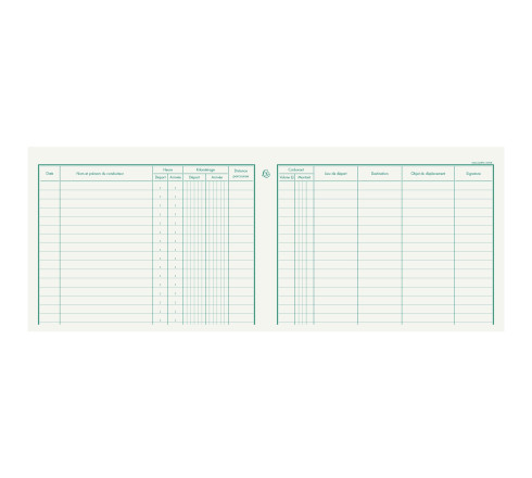 Carnet de bord pour le suivi des déplacements - Format 14,8x19 cm