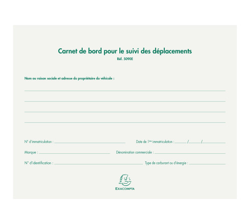 Carnet de bord pour le suivi des déplacements - Format 14,8x19 cm