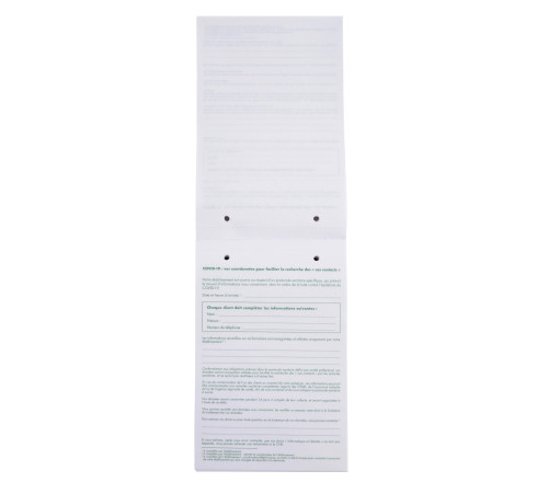 CAHIER DE RAPPEL COVID-19