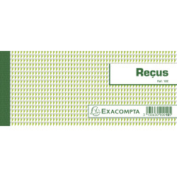 Carnet à souche Reçus 50 feuillets - Format horizontal 9x21 cm