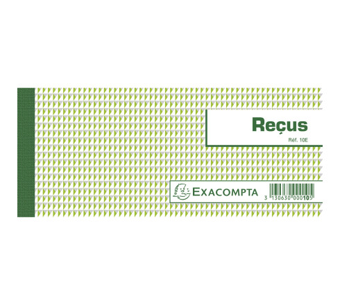 Carnet à souche Reçus 50 feuillets - Format horizontal 9x21 cm