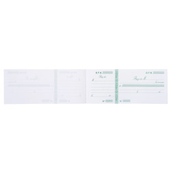 Carnet à souche Reçus 50 feuillets - Format horizontal 9x21 cm