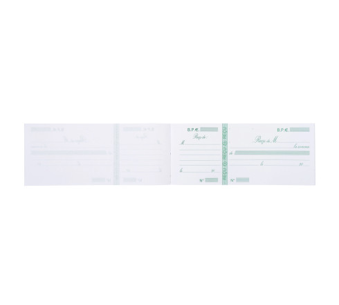 Carnet à souche Reçus 50 feuillets - Format horizontal 9x21 cm