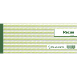 Carnet à souche Reçus 50 feuillets - Format horizontal 10,5x27cm