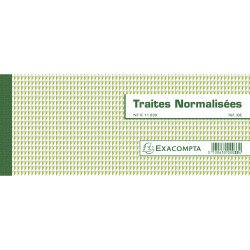 Carnet à souche Traites normalisées NF K 11030-1 de 50 feuillets - Format horizontal de la traite 10,1x21cm