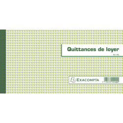 Carnet à souche Quittances de loyer 50 feuillets - Format horizontal de la quittance 13x18,5 cm