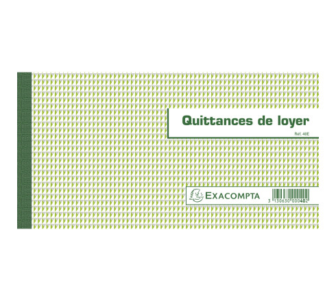 Carnet à souche Quittances de loyer 50 feuillets - Format horizontal de la quittance 13x18,5 cm