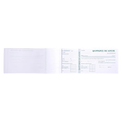 Carnet à souche Quittances de loyer 50 feuillets - Format horizontal de la quittance : 10,1x16,5 cm