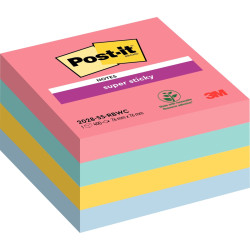 Cube de 440 feuilles de notes post-it super sticky 76x76mm coloris ass