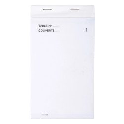 Bloc Maître d'Hôtel 50 feuillets autocopiants numérotés en tripli - Format 9,5x17 cm