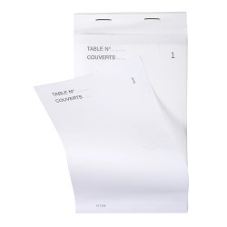 Bloc Maître d'Hôtel 50 feuillets autocopiants numérotés en tripli - Format 9,5x17 cm