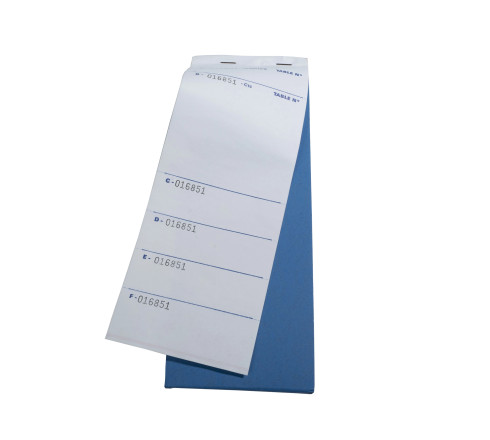 Bloc Brasserie 50 feuillets autocopiants numérotés en tripli - Format 9 ,6x26 cm