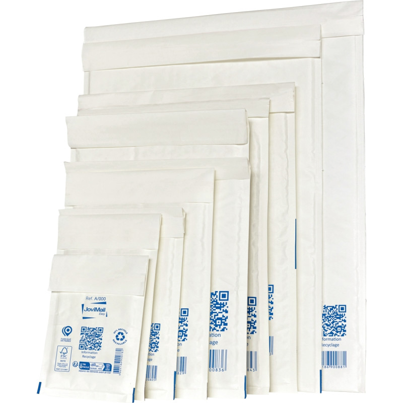Paquet de 10 pochettes blanches bulles d'air 110x160mm