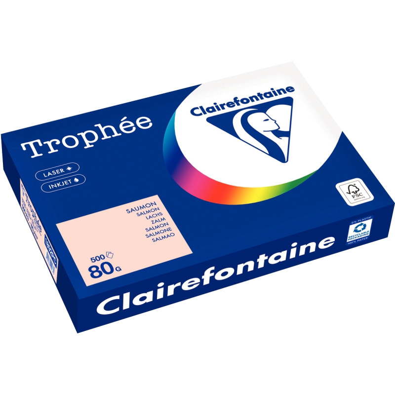 Ramette de 500 feuilles format A3 80g saumon CLAIREFONTAINE