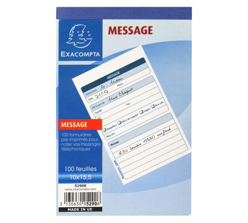 Carnet 10x16cm - Messages téléphones (1 à la page) - 100 feuilles