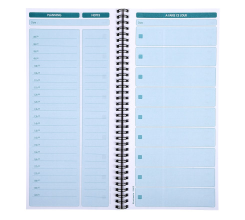 Carnet spiralé 29,7x14cm - A faire ce jour - 125 feuilles