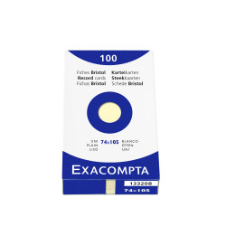 Étui de 100 fiches - bristol uni non perforé 74x105mm
