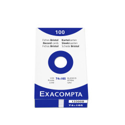 Étui de 100 fiches - bristol uni non perforé 74x105mm