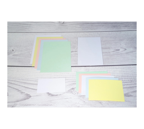 Paquet 100 fiches sous film - bristol uni non perforé 55x74mm
