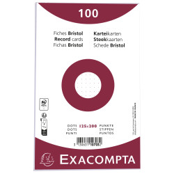 Paquet 100 fiches sous film - bristol dots non perforé - 125x200mm