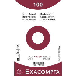 Paquet 100 fiches sous film - bristol dots non perforé - 125x200mm