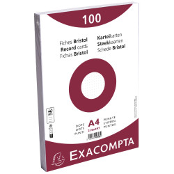 Paquet 100 fiches sous film - bristol dots non perforé - 210x297mm