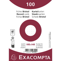 Paquet 100 fiches sous film - bristol dots non perforé - 105x148mm