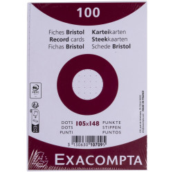 Paquet 100 fiches sous film - bristol dots non perforé - 105x148mm