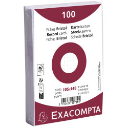 Paquet 100 fiches sous film - bristol dots non perforé - 105x148mm
