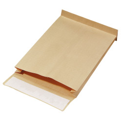 Paquet de 50 pochettes kraft armé 300x470mm soufflet 70mm bande silico
