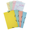 Chemise 3 rabats à élastiques Aquarel + 25 fiches bristol 125x200mm - 4 couleurs assorties