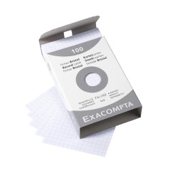 Étui de 100 fiches - bristol quadrillé 5x5 non perforé 74x105mm