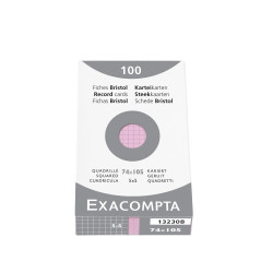 Étui de 100 fiches - bristol quadrillé 5x5 non perforé 74x105mm