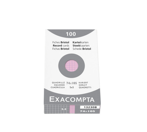 Étui de 100 fiches - bristol quadrillé 5x5 non perforé 74x105mm