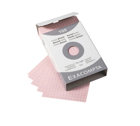 Étui de 100 fiches - bristol quadrillé 5x5 non perforé 74x105mm