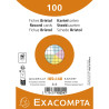 Paquet de 100 fiches sous film - Bristol quadrillé 5x5 non perforé 105x148mm