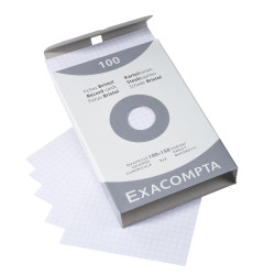 Étui de 100 fiches - bristol quadrillé 5x5 non perforé 100x150mm