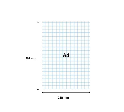 Étui de 100 fiches - bristol quadrillé 5x5 non perforé 210x297mm
