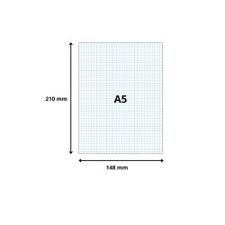 Étui de 100 fiches - bristol quadrillé 5x5 non perforé 148x210mm