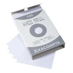 Étui de 100 fiches - bristol quadrillé 5x5 non perforé 105x148mm