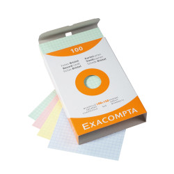 Étui de 100 fiches - bristol quadrillé 5x5 non perforé 100x150mm