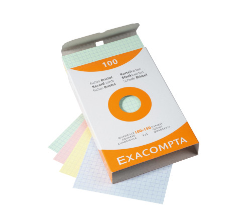 Étui de 100 fiches - bristol quadrillé 5x5 non perforé 100x150mm