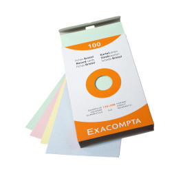 Étui de 100 fiches - bristol quadrillé 5x5 non perforé 125x200mm