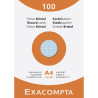 Étui de 100 fiches - bristol quadrillé 5x5 non perforé 210x297mm