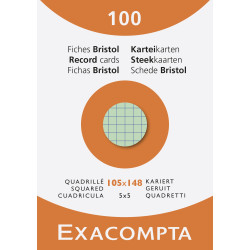 Étui de 100 fiches - bristol quadrillé 5x5 105x148mm