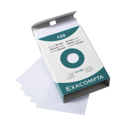 Étui de 100 fiches - bristol ligné non perforé 74x105mm
