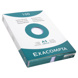 Étui de 100 fiches - bristol ligné non perforé 148x210mm