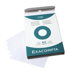 Étui de 100 fiches - bristol ligné non perforé 148x210mm