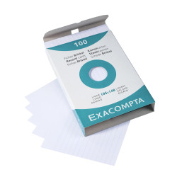 Étui de 100 fiches - bristol blanc ligné non perforé 105x148mm